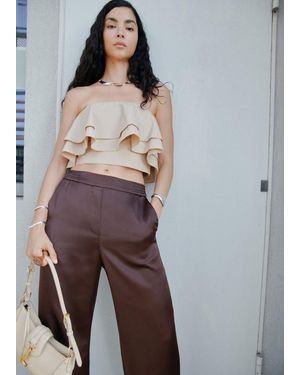Mango Contrast Stripe Straight Trousers - Multicolour