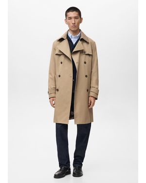 Mango Water-Repellent Belted Trench Coat - Natural