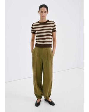 Mango Crop Striped Jumper - Green