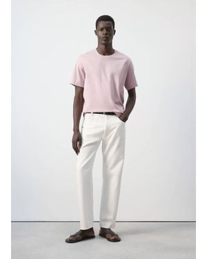 Mango Regular Fit T-Shirt 190Gsm - White