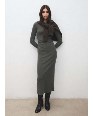 Mango Fitted Sweater Dress - Brown