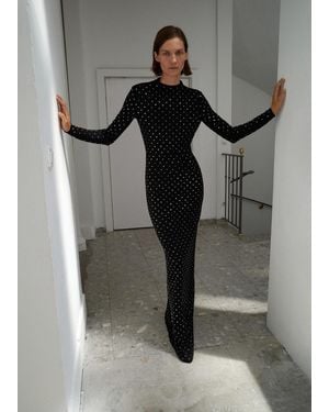 Mango Crystal Open-Back Dress - Gray