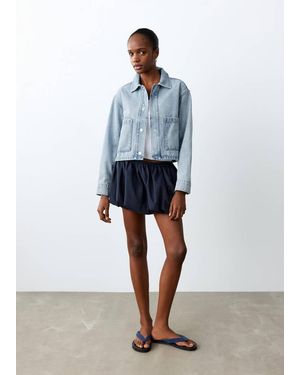 MANGO TEEN Denim Jacket Pockets - Blue