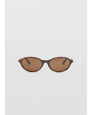 Mango Rectangular-Frame Sunglasses - Brown