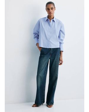 Mango Striped Shirt With Strass - Blue