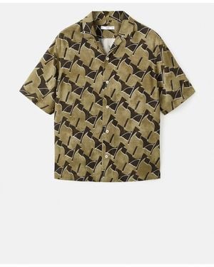 Mango Flowy Printed Shirt - Green