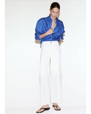 Mango Catherin Culotte High-Rise Jeans - Blue