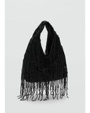 Mango Fringed Handbag - Black