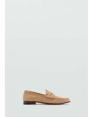 Mango Nubuck Leather Moccasin Mask Moccasin - Natural
