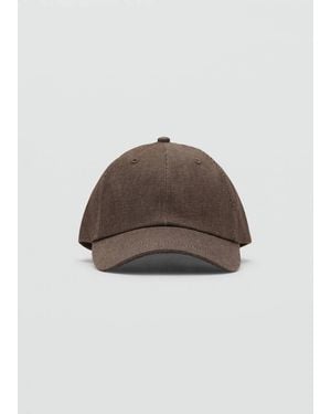 Mango Plain Cotton Cap - Brown