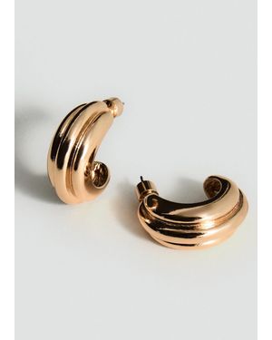 Mango Orecchini Anello Rilievo Oro - Metallizzato