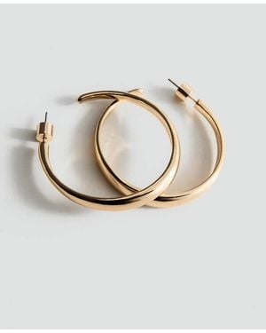 Mango Thin Hoop Earrings - Metallic