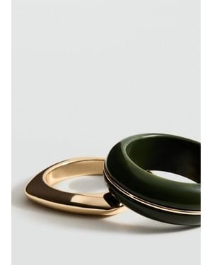 Mango Set Aus Kombinierten Armreifen - Schwarz