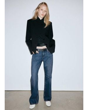 Mango Low-Rise Flared Jeans - Blue