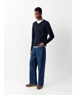 MANGO TEEN Knitted Cotton Jumper - Blue