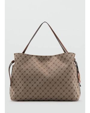 Mango Jacquard Bucket Bag - Brown