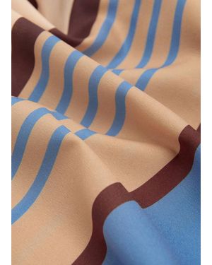 Mango Gestreiftes Satintuch - Blau