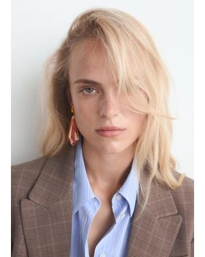 Mango Bicolor Pendant Earrings - Blue