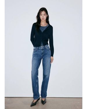 Mango Low-Rise Slim Jeans - Blue
