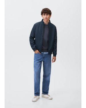 MANGO TEEN Pocketed Water-Repellent Jacket - Blue