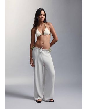 MANGO TEEN Crochet Bikini With Medium-Rise Bottoms - Grey