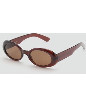 Mango Oval-Frame Sunglasses - Brown