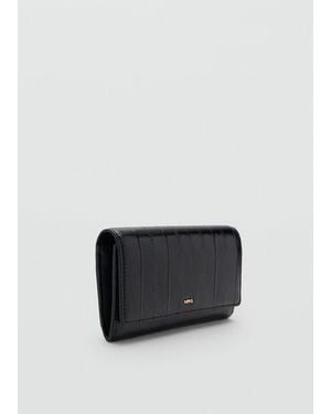 Mango Small Textured Purse - Black