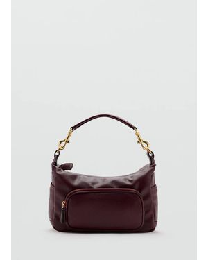 Mango Borsa Spalla Tasca Bordeaux - Viola