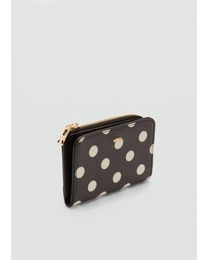 Mango Small Polka Dot Purse - Black