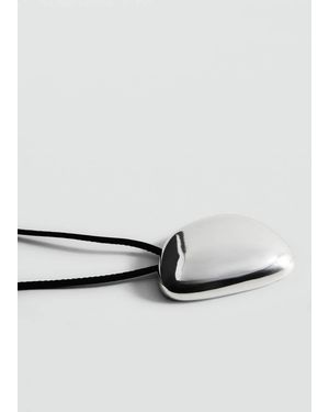 Mango Pendant Necklace With Metal Component - Grey