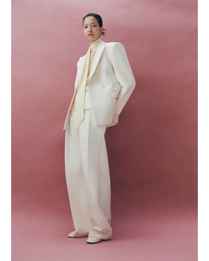 Mango Fitted Double-Breasted Blazer - Pink