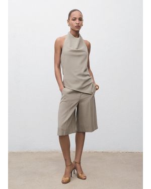 Mango Mid-Rise Bermuda Shorts - Natural