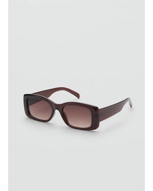 Mango Rectangular-Frame Sunglasses - Brown