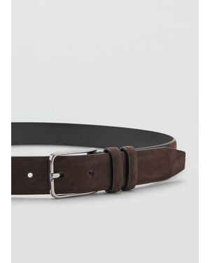Mango Nappa Leather Belt - Gray