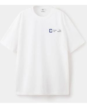 Mango 100% Cotton Printed T-Shirt - White