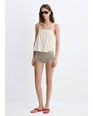 Mango Terry Cotton Top - White