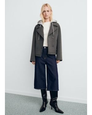 Mango Combined Hooded Jacket - Blue