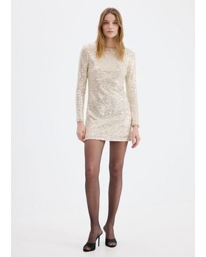 Mango Short Dress With Sequins - White