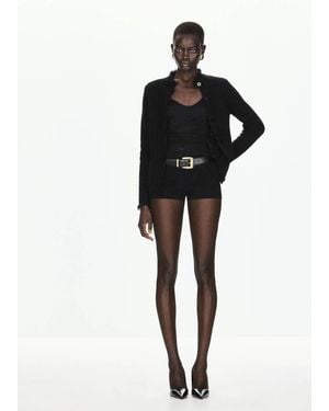 Mango Knitted Jacket With Lurex Details - Black