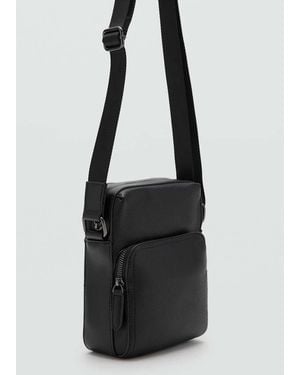Mango Patent Faux-Leather Shoulder Bag - Black
