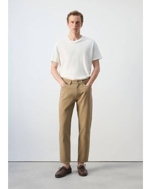 Mango Sammy Cropped Carrot-Fit Jeans - Natural