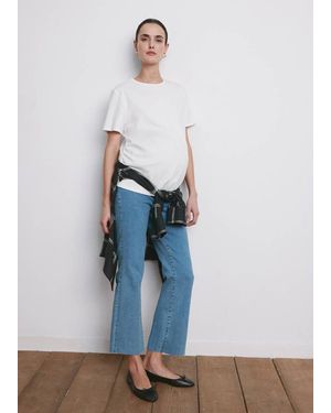Mango Maternity Flared Cropped Jeans - Blue