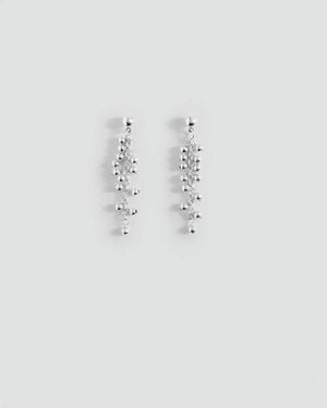 MANGO TEEN Long Beaded Earrings - White