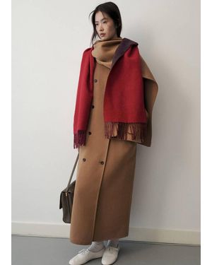 Mango 100% Reversible Wool Scarf - Red