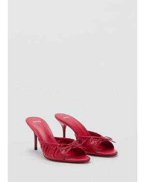 Mango Sandali Tacco Fiocco Rosso