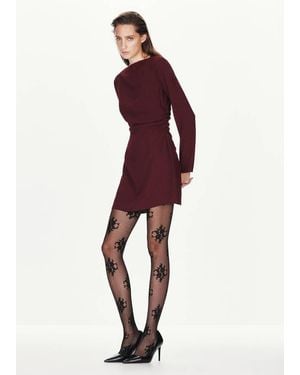 Mango Fitted Dress With Gathered Detail - Purple
