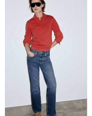 Mango Matilda High-Rise Straight Jeans - Red