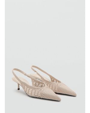 Mango Woven Toe Cap Shoe - White