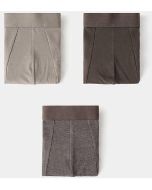 Mango Pack Of 3 Cotton Combination Briefs - Grey