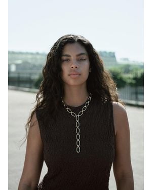 Mango Lariat-Design Necklace - Metallic